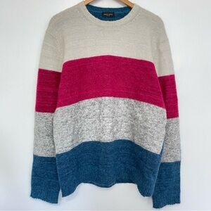 Roberto Collina | Color Block Italian Yarn Alpaca Mohair Wool Sweater